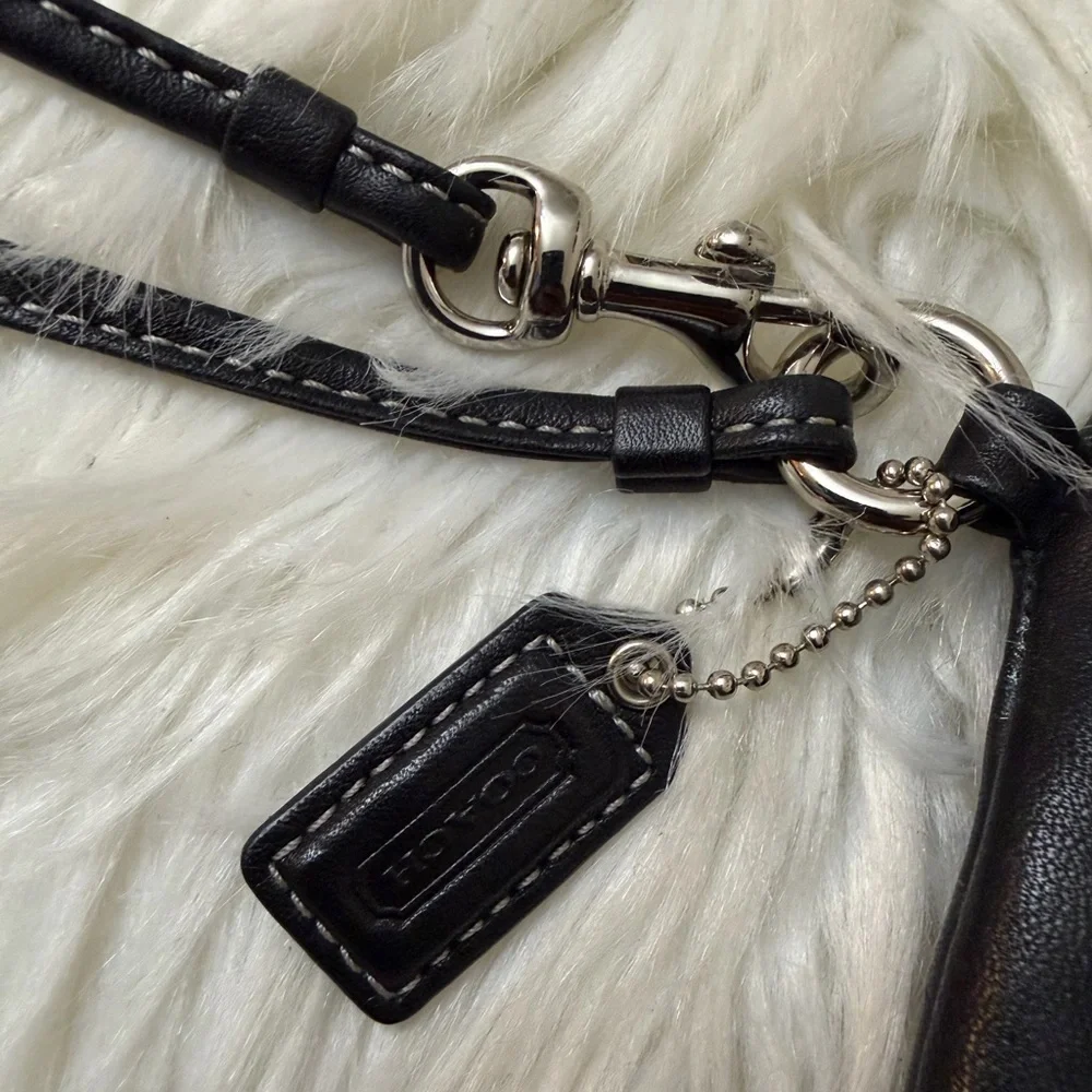 Coach Black Wristlet with Silver Buckle